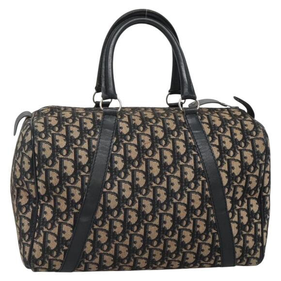 DIOR Trotter Canvas Boston Bag Navy Silver - Picture 1 of 12